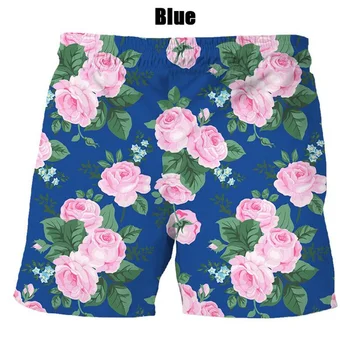 Лидер продаж, модные мужские и женские летние шорты с 3D принтом в виде цветка