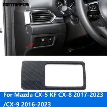Для Mazda CX-5 CX5 KF CX8 CX-8 2017-2023 CX-9 2016-2023 Углеродного Волокна Головной Свет Лампы Переключатель Крышка Отделка Аксессуары Для Укладки автомобилей