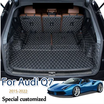 Высокое качество! Специальные коврики в багажник автомобиля для Audi Q7 7 мест 2022-2015, прочные коврики в багажник, чехлы для укладки грузового лайнера, бесплатная доставка