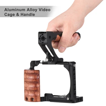 Клетка для камеры + Комплект Верхней ручки для Видеокамеры Sony ZV-E10 Из Алюминиевого Сплава с Креплением для холодного Башмака с Резьбой 1/4 дюйма и 3/8 дюйма