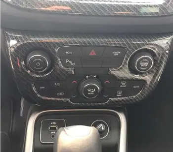 ABS Пластик для Jeep Compass 2017 2018 2019 2020 Автомобильные Аксессуары Панель переключателя автомобильного кондиционера рамка крышка отделка автомобиля Наклейка