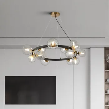 Подвесные светильники из скандинавского светодиодного стекла, креативное подвесное освещение для гостиной, подвесной светильник для лофта, светильники для кухни