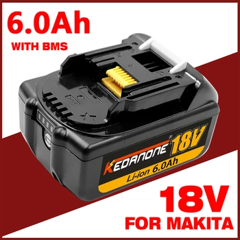 Для Makita Литий-ионный аккумулятор 18V 6000mAh, Для электроинструментов BL1830 BL1815 BL1860 BL1840 BL1845 Сменный Литиевый аккумулятор 18V