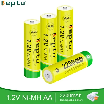 KEPTU 2200mAh 1.2V AA Аккумуляторная Батарея AA Ni-MH 100% Реальной Емкости aa batteria для Камеры Дистанционного Управления Игрушками aa batteries