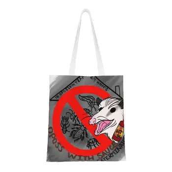 Забавный Опоссум, сумка для покупок для домашних животных, Холщовая сумка для покупок в продуктовых магазинах, Наплечная сумка для покупок
