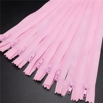 10шт розового цвета 3 # закрытые нейлоновые катушки с застежками-молниями для индивидуального шитья (6-24 дюйма) 15-60 см