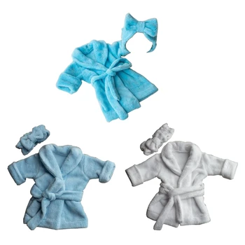 Костюм новорожденного для фотосъемки, для маленьких мальчиков и девочек, унисекс, фланелевый халат, головной убор, Фотоодежда, Пляжный костюм