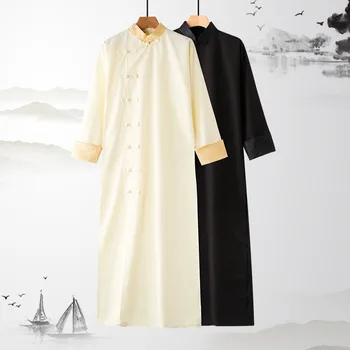 Традиционная Китайская Одежда для Мужчин Cheongsams Hanfu Длинные Халаты Платье Xiuhe Свадебное Платье Кунг-Фу Ушу Танг Куртки Костюм