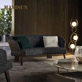 Кресло для отдыха в гостиной для пары, современный мягкий диван из льняной ткани для больших и маленьких квартир, двуспальные диваны-кресла длиной 1,8 м