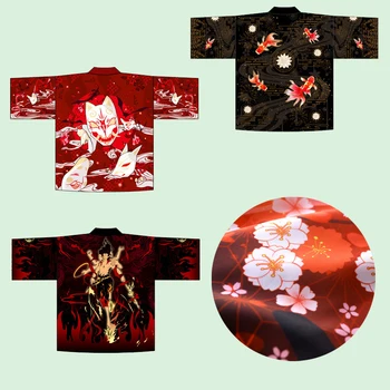 Традиционное японское Кимоно Хаори, куртка, Домашний халат для мужчин, Повседневные костюмы Аниме Юката для косплея, Одежда самурая на Хэллоуин