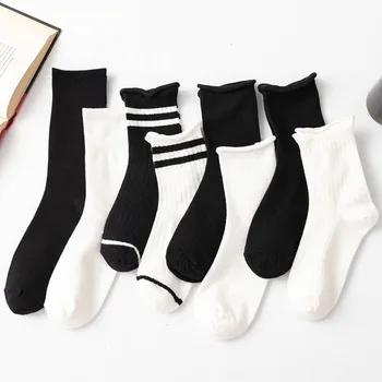 Хлопчатобумажные носки, женские носки-трубочки, однотонные, в полоску с бахромой, свободные спортивные носки Four Seasons, носки для беременных