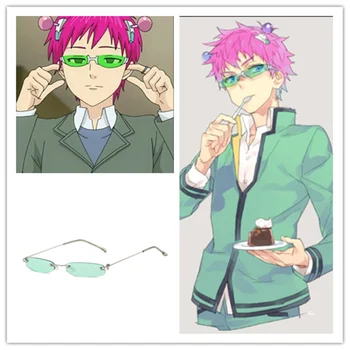 Аниме Солнцезащитные очки с зелеными линзами The Disastrous Life of Saiki Kusuo Ремешки для очков для косплея реквизит