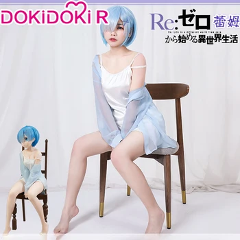DokiDoki-R Аниме Игра Re Zero Rem Rame Косплей Женская Пижама Re Zero Rem Косплей Костюм Ram Игровой Костюм Сексуальная Пижама