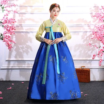 Женские вечерние платья Ханбок, улучшенные Корейским двором, национальный костюм, женское танцевальное платье