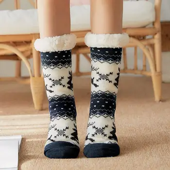 1 Пара привлекательных ветрозащитных зимних домашних носков для взрослых, которые можно стирать, сохраняют тепло