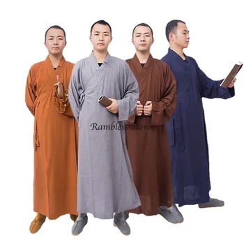 Китайские Традиционные Мужские Одежды буддийских монахов, Храмовая Тибетская одежда, Одежда для медитации, Традиционные Монашеские халаты и пряжа для халатов
