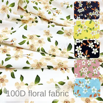 Ткань с принтом 100D полиэстер Материал Весна Лето Тонкие фрагментированные цветы для платья рубашки Ткань для одежды для шитья Метров