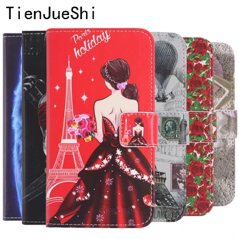 TienJueShi Fashion Flip Protect Кожаный Чехол Shell Wallet Etui Skin Силиконовый Чехол Для ivargo V210101 5 дюймов