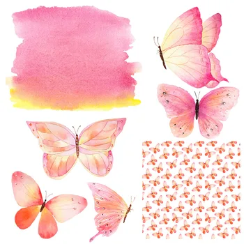 Дымчатая Разноцветная теплопередающая паста-бабочка, тканевая нашивка для одежды, нанесенная на одежду термоплавким клеем-расплавом